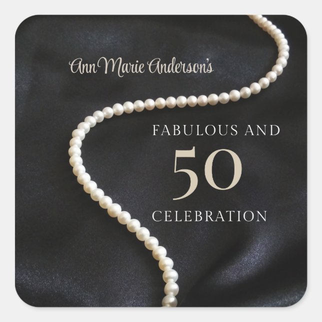 Custom Black 50 and Fabulous Quadratischer Aufkleber (Vorderseite)