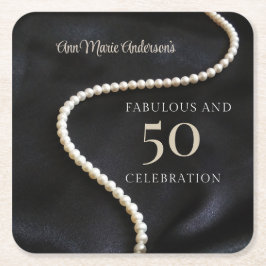 Custom Black 50 and Fabulous Rechteckiger Pappuntersetzer