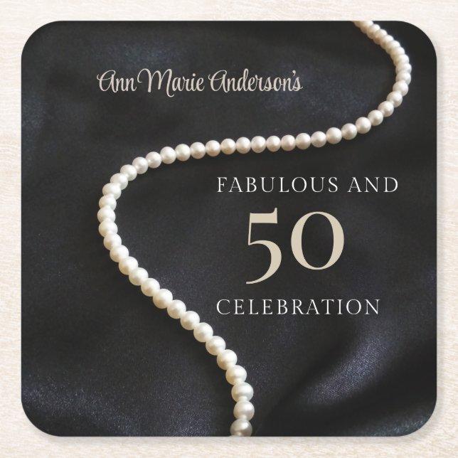 Custom Black 50 and Fabulous Rechteckiger Pappuntersetzer (Vorderseite)