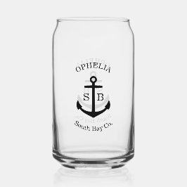 Custom Black Anchor Emblem Dosenglas