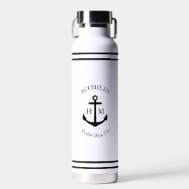 Custom Black Anchor Emblem Trinkflasche