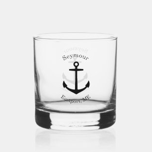 Custom Black Anchor Emblem Whiskyglas