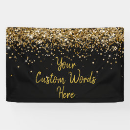 Custom Black and Gold Birthday Party Foto Stand Banner