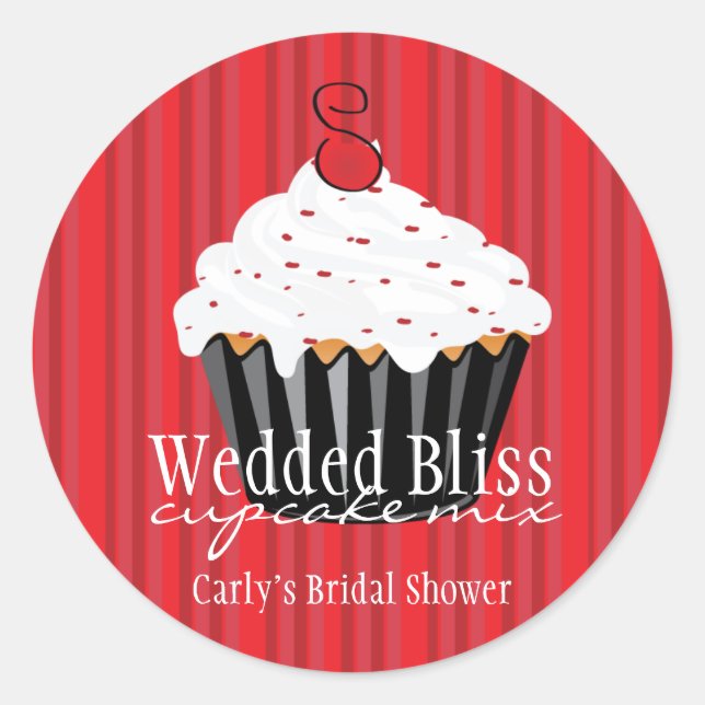 Custom Black and Red Bakery Stickers (Vorderseite)