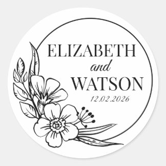 Custom Black and White Wedding Create Your Own DIY Runder Aufkleber