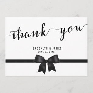 Custom Black and White Wedding Dankeschön Karte