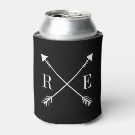 Custom Black Arrow Monogram Wedding Dosenkühler