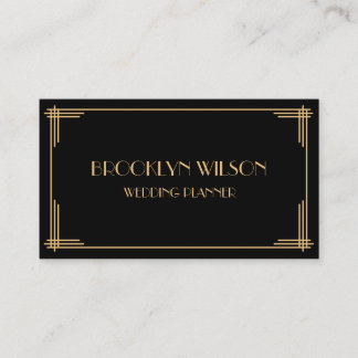 Custom Black Art Deco Business Cards Visitenkarte