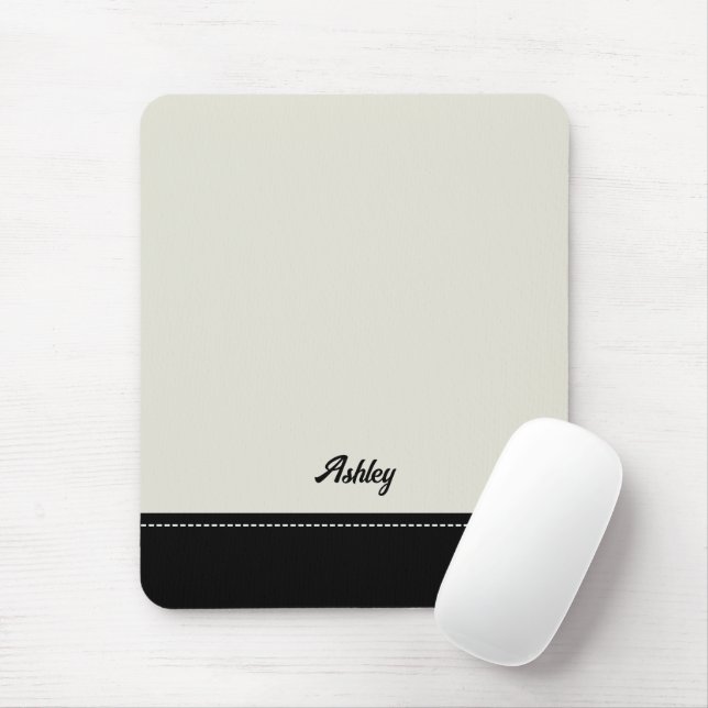 Custom black beige personalized preppy stylish mousepad (Mit Mouse)