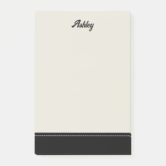 Custom black beige personalized preppy stylish post-it klebezettel (Vorderseite)