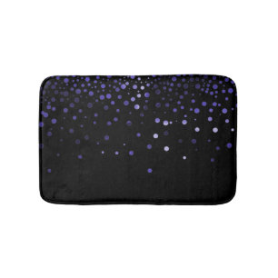 Custom Black Blue Glitzer Confetti Personalisiert Badematte
