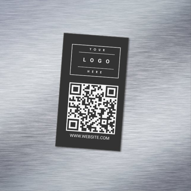 Custom Black Business Logo and Website Magnet Card (Beispiel)