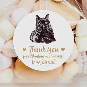 Custom Black Cat Gastgeschenk Hochzeit Stickers
