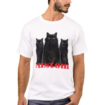 Custom Black Cats Graphic T - Shirt