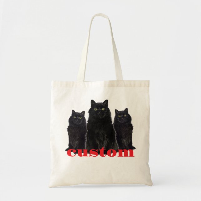 Custom Black Cats Graphic T - Shirt Tragetasche (Vorne)