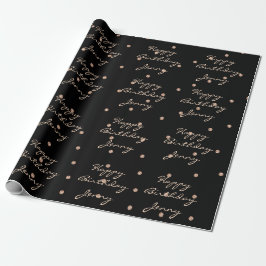 Custom Black Dots Rose Goldenes Kristall Swarovski Geschenkpapier