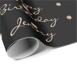 Custom Black Dots Rose Goldenes Kristall Swarovski Geschenkpapier<br><div class="desc">Glam und schicke Verpackungspapier voll von Liebe und Licht. Personalisierter Text gibt die Möglichkeit,  Glückwünsche,  Gefühle,  Gefallen usw. auszudrücken</div>