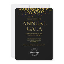 Custom Black Gold Konfetti Logo Gala Corporate