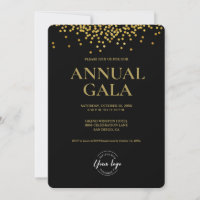 Custom Black Gold Konfetti Logo Gala Corporate