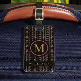 Custom Black Gold Red Aztec Muster Gepäckanhänger