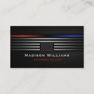 Custom Black Gray The USA Flag Law Office Visitenkarte