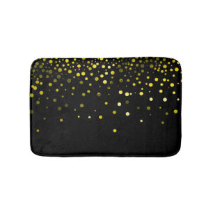 Custom Black Green Glitzer Confetti Personalisiert Badematte