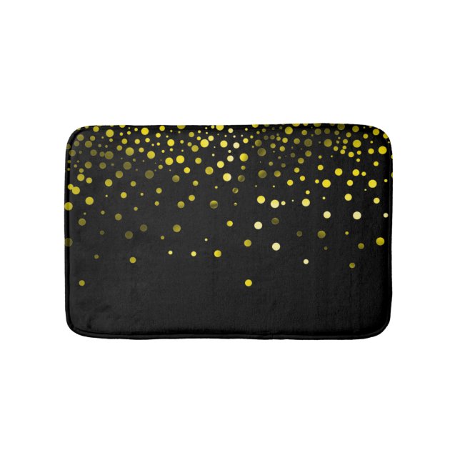 Custom Black Green Glitzer Confetti Personalisiert Badematte (Vorderseite)