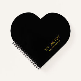 Custom Black Heart Shaped Notebook with Text Notizbuch