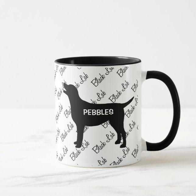 CUSTOM Black Lab Silhouette Tasse (Rechts)