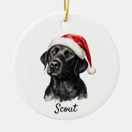 Custom Black Labrador Keramik Ornament