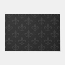 Custom Black Lilie Outdoor Doormat