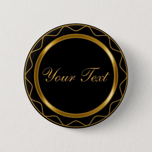 Custom Black & Metallic Gold mit DIY Text Button (Vorderseite)