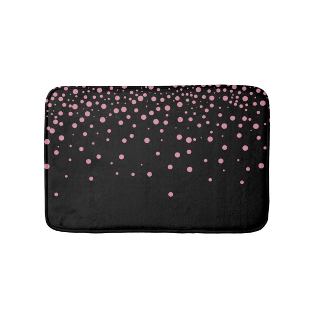 Custom Black Pink Glitzer Confetti Personalisiert Badematte (Vorderseite)