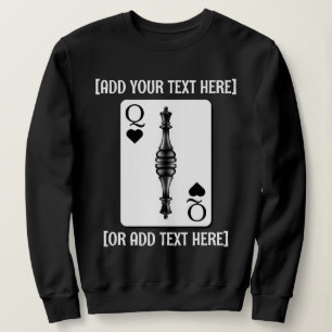 Custom BLACK QUEEN CARD Schachstück Sweatshirt
