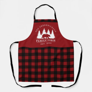Custom Black Red Buffalo Kariert Family Cabin Schürze