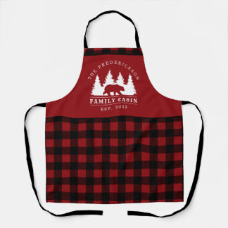 Custom Black Red Buffalo Kariert Family Cabin Schürze