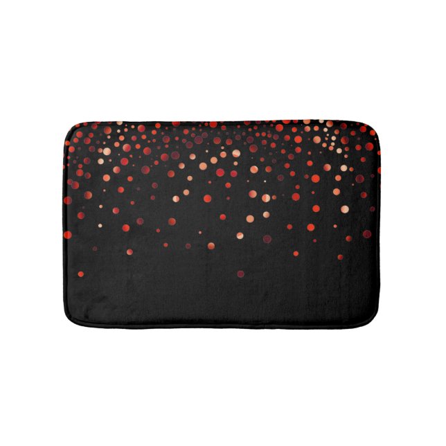 Custom Black Red Glitzer Confetti Personalisiert Badematte (Vorderseite)
