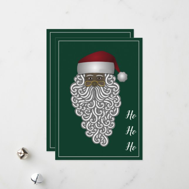 Custom Black Santa Claus Green Weihnachten (Vorderseite/Rückseite Beispiel)
