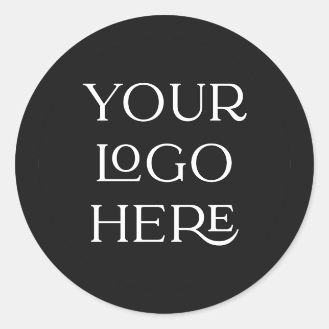 Custom Black Simple Business Logo Runder Aufkleber (Vorderseite)