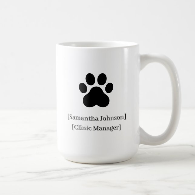 Custom Black Vet Staff Mug | Clinic Logo Ready (Droite)