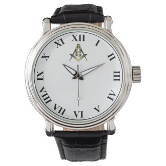 Custom Black Vintag Masonic Design Armbanduhr