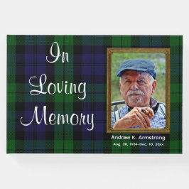 Custom Black Watch Tartan "In Love Memory" Foto Gästebuch