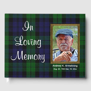 Custom Black Watch Tartan "In Love Memory" Foto Gästebuch