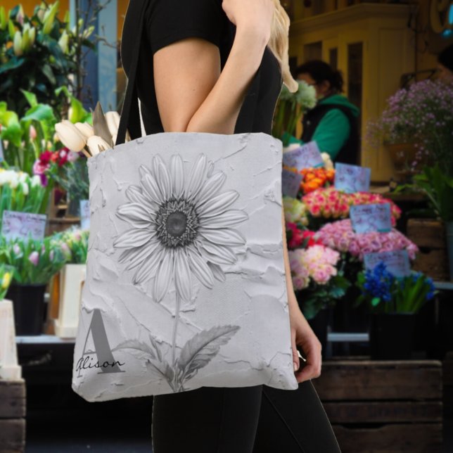 Custom Black & White Daisy Tasche (Von Creator hochgeladen)