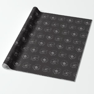 Custom Black/White Magnolia Blumenpapier Geschenkpapier
