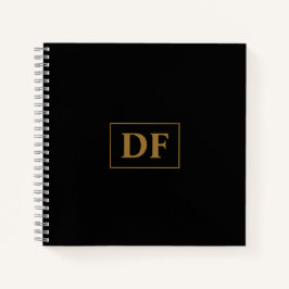 Custom Black with Gold Initials Notebook Notizbuch