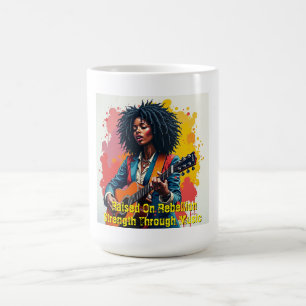 Custom Black Woman Gitarrist Art Inspiration Kaffeetasse