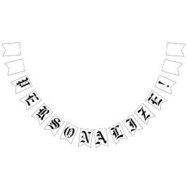 Custom Blank Old English Gothic Wedding Wimpelkette