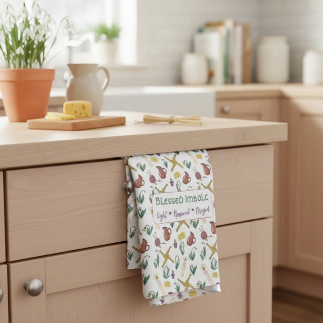 Custom Blessed Imbolc Light Renewal Brigid  Geschirrtuch (Von Creator hochgeladen)