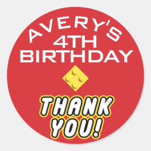 Custom BLOCK PARTY Bunte Steine Vielen Dank Runder Aufkleber